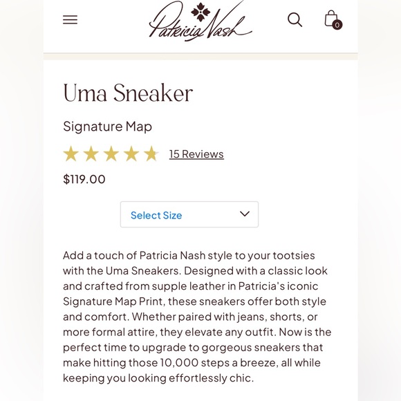 Patricia Nash Uma map pattern leather sneakers - Picture 3 of 10